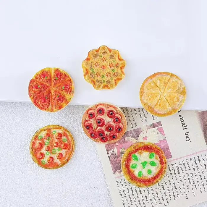 6 Aimants en Résine pour Réfrigérateur, Motif Pizza Cartoon, Idéaux pour Fixer Photos et Messages su