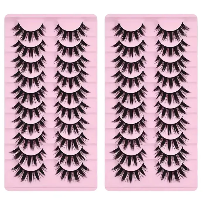 Outils de maquillage épais pour les yeux, 2 boîtes de 20 paires d'extensions de légumineuses et de p