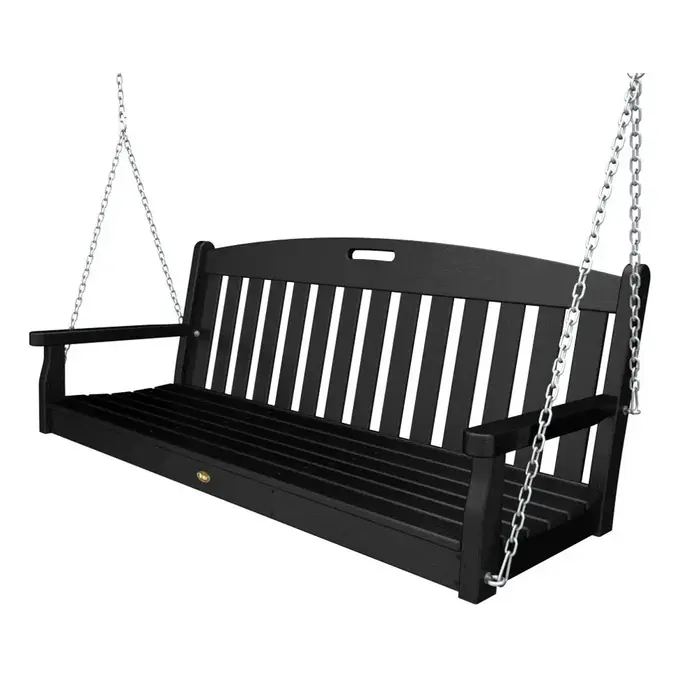 Fauteuil balançoire Adirondack toutes saisons résistant aux UV, couleur anthracite, pour jardin et v