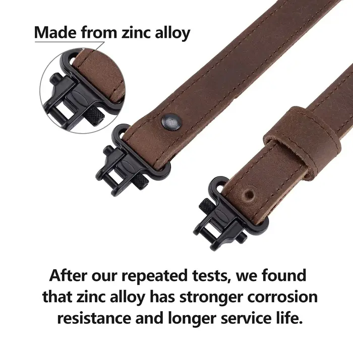 Sangle de fusil Raiseek en cuir de buffle avec attaches Mil-Spec