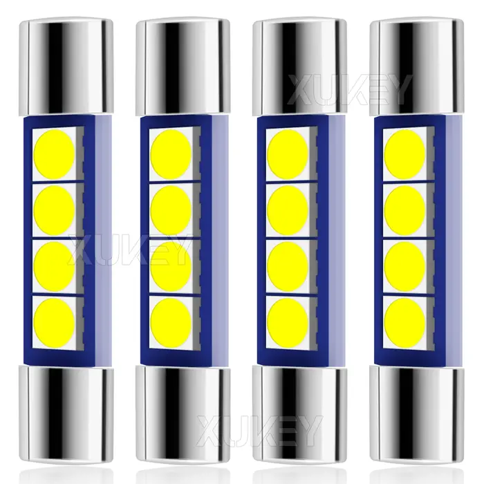 Ampoule LED feston 4x28mm 29mm 6614F, blanche, Super brillante, 6612F 6641, 6000k, pour miroir de va