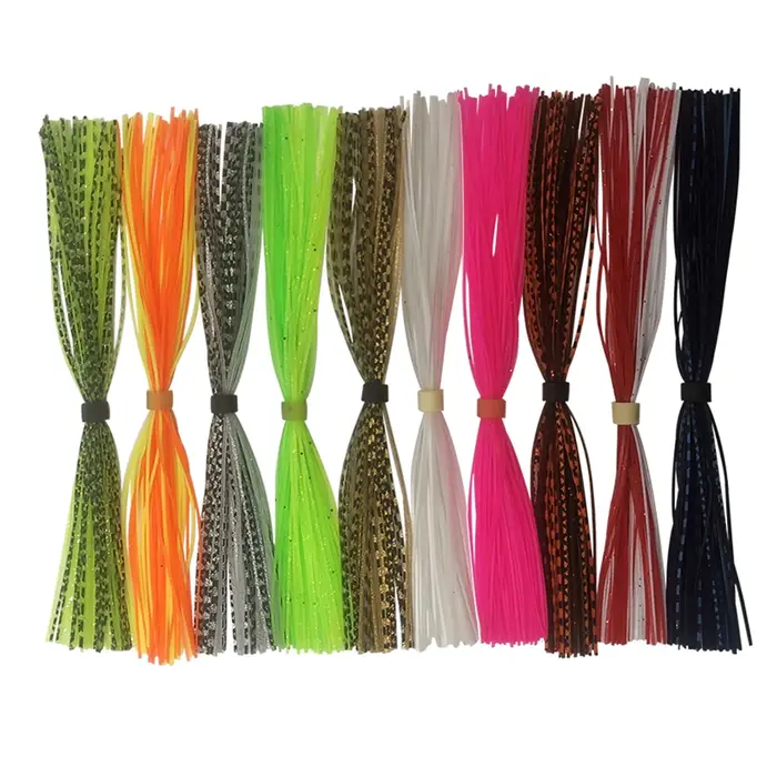 Jupes de parapluie en silicone à 44 brins, accessoires de pêche, buzzbemberg spinner, lot de 5 pièce