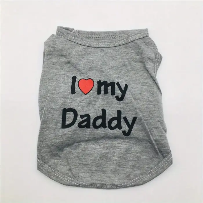 Gilet pour chien, T-shirt pour chiot "I Love My Daddy", gilet d'été sans manches, vêtements pour ani