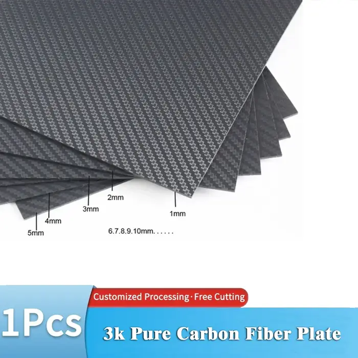 1 pièces 200mm X 300mm 0.5mm 1mm 1.5mm 2mm 3mm 4mm 5mm feuilles de panneau de plaque de carbone matériau Composite
