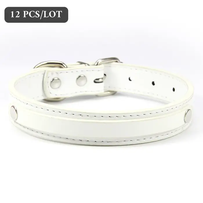 Collier en cuir PU uni pour chien, bricolage, nom, ID, lettres personnalisées, breloques pour chiot,