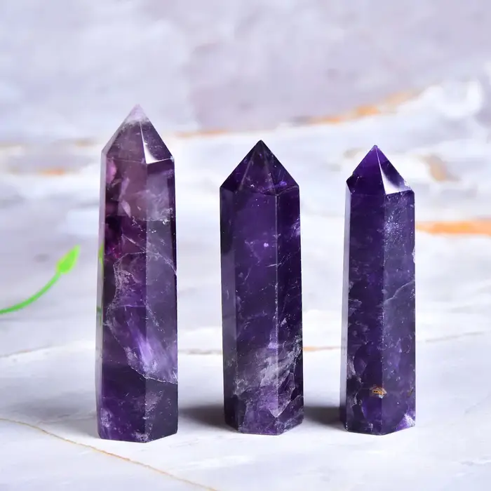 Pierre d'énergie de guérison en cristal d'améthyste naturelle, Quartz naturel, décoration de maison,