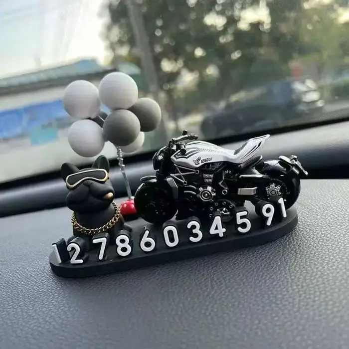 Plaque d'immatriculation de téléphone pour stationnement temporaire de voiture, chien Dou français, 