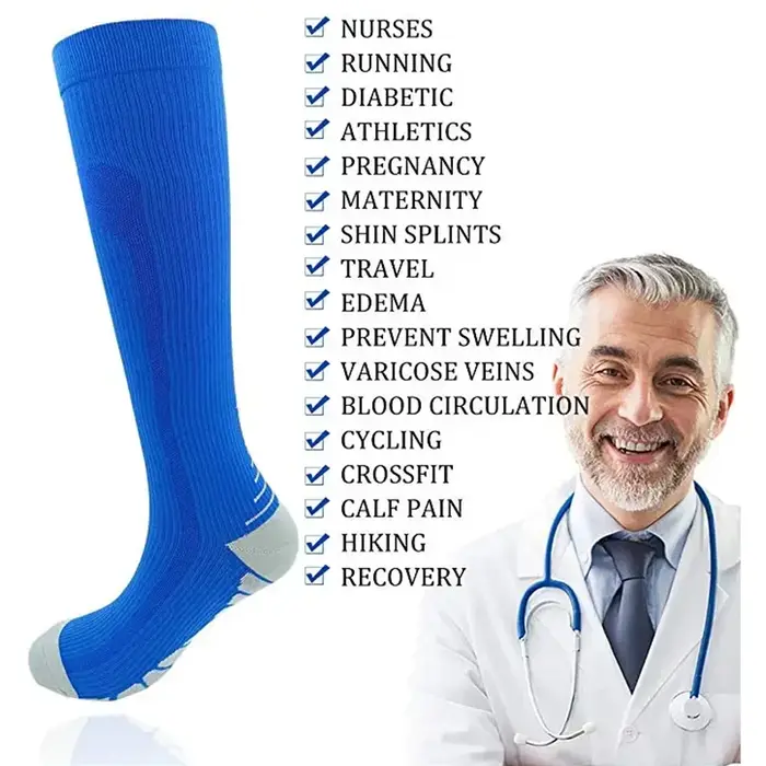 Chaussettes compression 20-30mmHg pour chasse randonnée - Anti-fatigue varices diabète confort médical