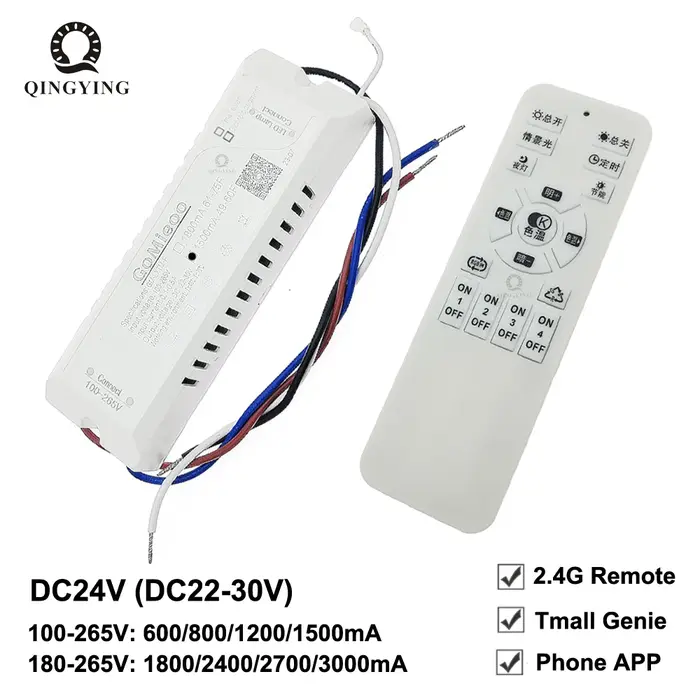 Alimentation intelligente 2.4G, DC24V, 600mA, 800mA, 1200mA, 1500mA, 2400mA, 2700mA, 3000mA, 2 broch