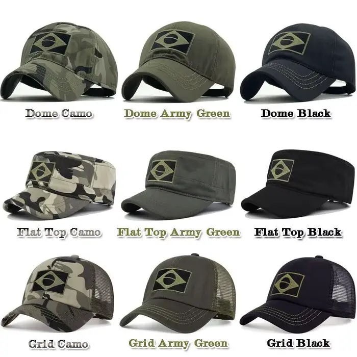 Casquette baseball drapeau brésilien homme - Style tactique camouflage chasse pêche sport
