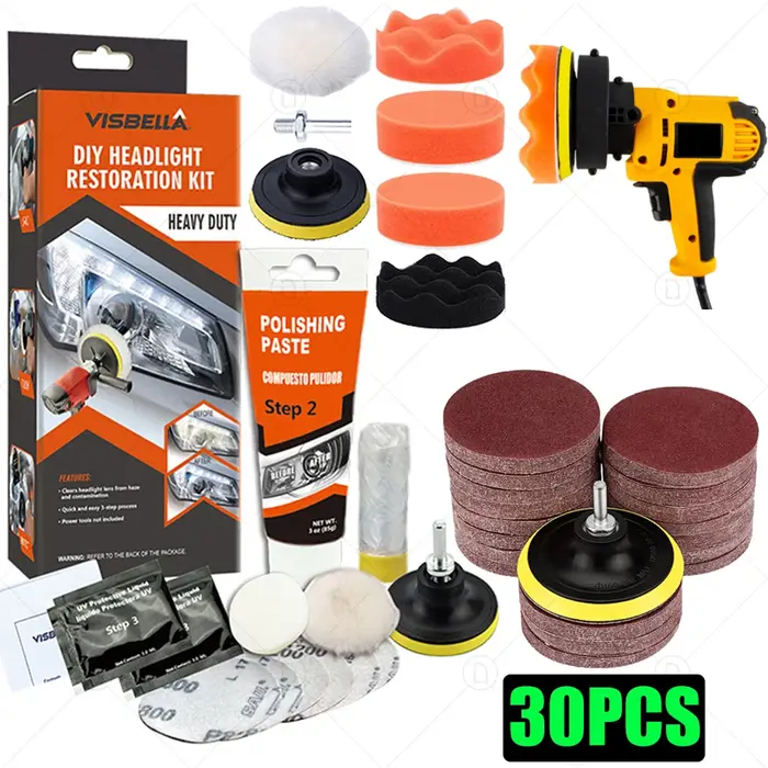 Kit de restauration de phares de voiture, polisseuse de phares de voiture, restaurateur de polissage