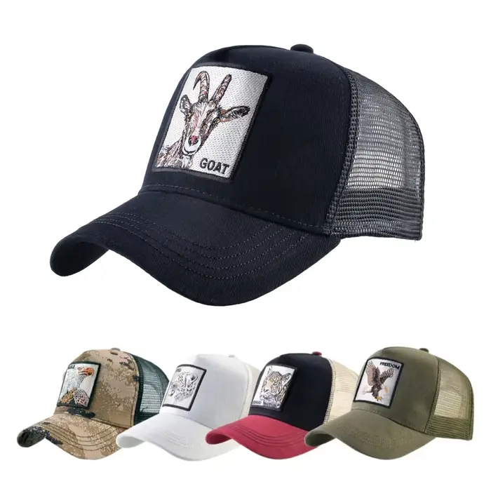 Casquettes de camionneur à la mode avec Patch de chèvre brodé, casquette de Baseball quatre saisons 