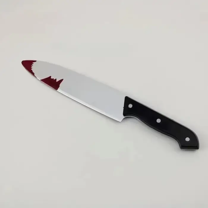 Couteau sanglant 30 cm – Arme réaliste en plastique pour Halloween – Lame d'horreur – Accessoire de déguisement pour