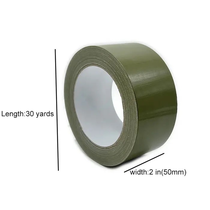 Ruban adhésif tissu tactique vert olive 5cm x 27m - Forte adhésion réparation outdoor bricolage chasse