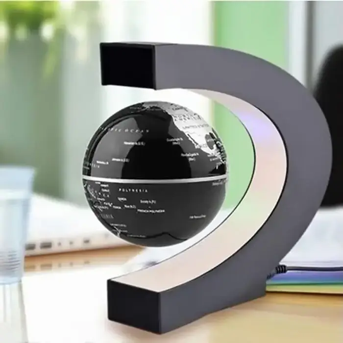 Globe Flottant Magnétique LED avec Carte du Monde, Lampe Électronique Antipassionnée, Boule Lumineus