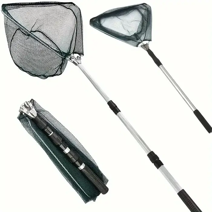 Filet de pêche pliable et rétractable, poignée extensible de 55 à 112cm, filet télescopique pour eau