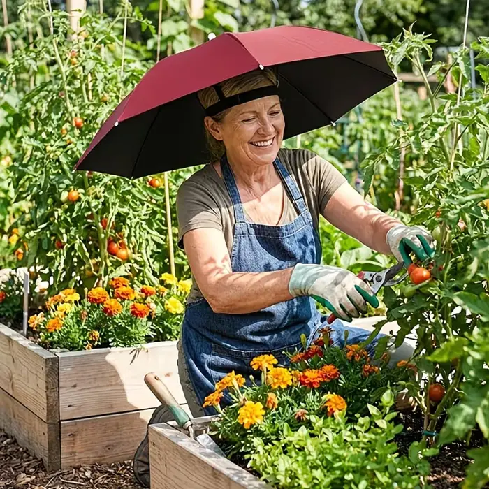 Parapluie de pêche de taille moyenne à porter sur la tête