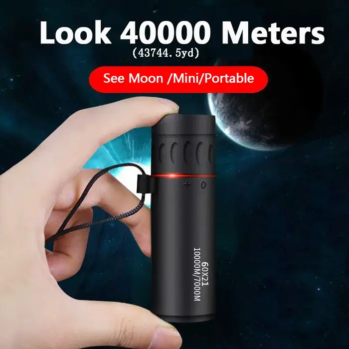 Mini monoculaire 60x21 HD 10000m portable pour chasse et camping - Qualité optique FMC