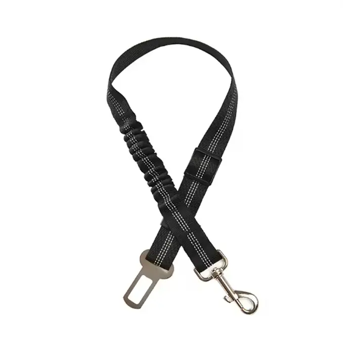 Ceinture de sécurité pour chien, avec ceinture d'amortissement et ligne réfléchissante, longueur rég