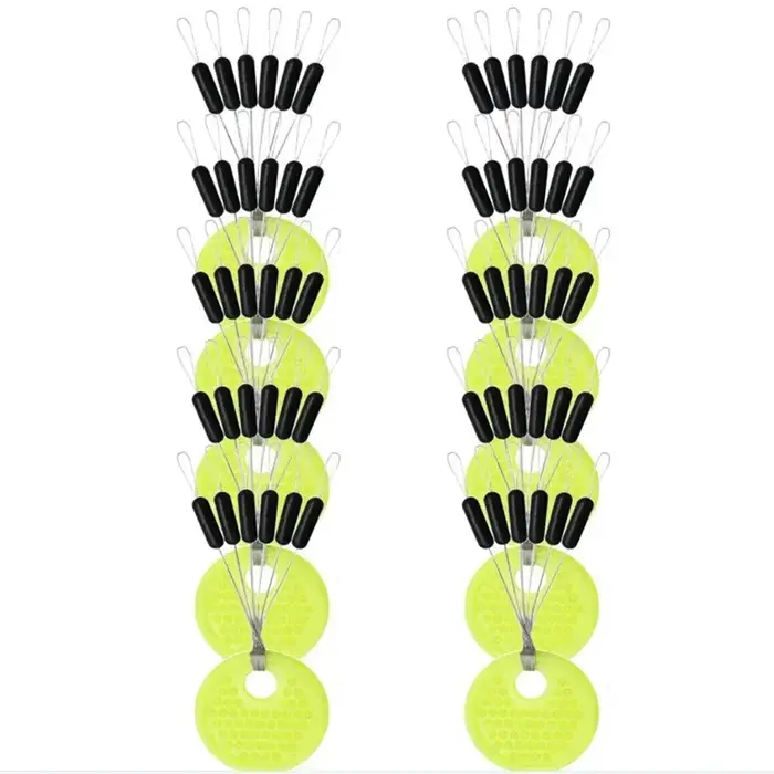 10 groupes (60 pièces) 0,4-8.0 #   Bouchon de ligne de pêche en Silicone, bouchon de haricot spatial