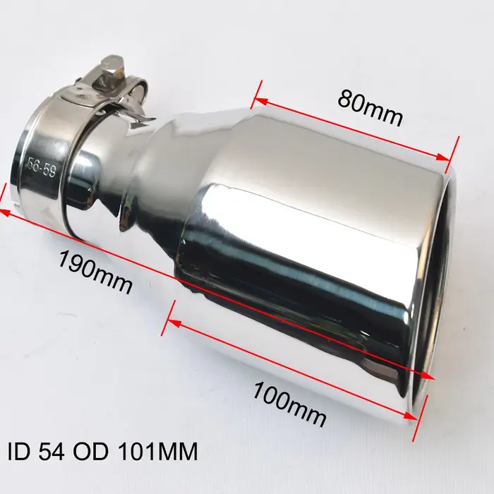 Bord de sortie clignotant modifié pour voiture, tuyau d'échappement en acier inoxydable, pointe de s