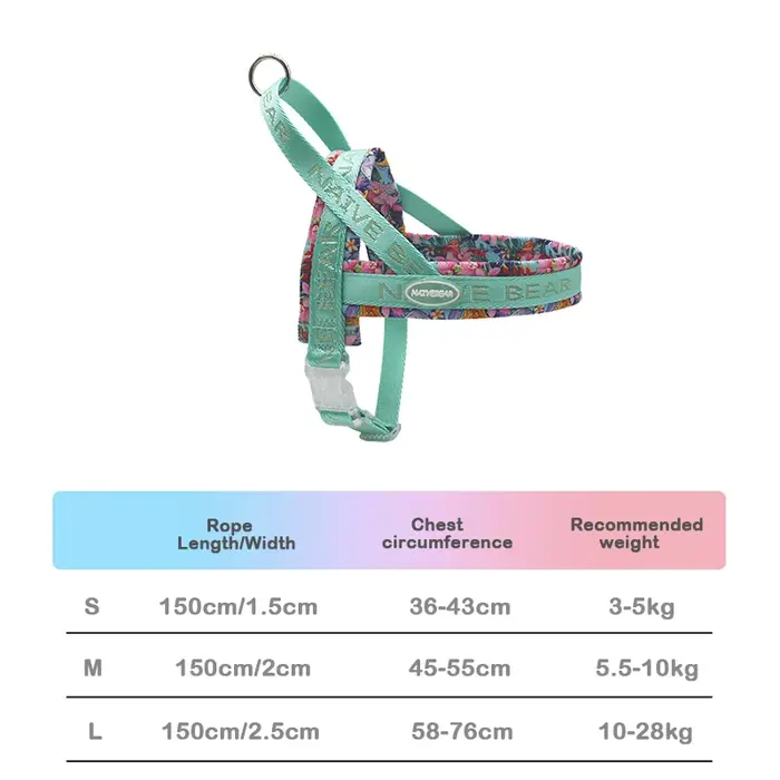 Harnais pour chien sans traction, léger, respirant, réglable, pour petits et moyens chiens, Bichon F