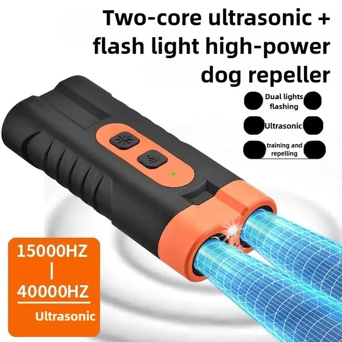 Répulsif à ultrasons pour chiens 2025 à double tête haute puissance, rechargeable par USB, dispositi