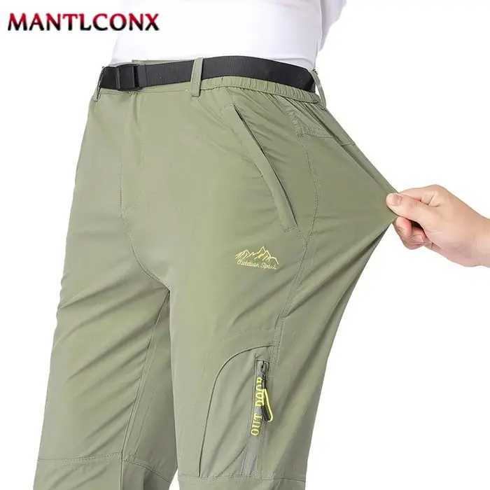 Pantalon été léger fin homme sweatpants stretch séchage rapide randonnée camping joggers grandes tailles