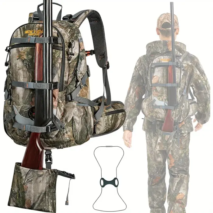 NOUVEAU VIEW 35L Sacs à dos de chasse pour hommes, sac à dos de chasse camouflage avec porte-arc et 