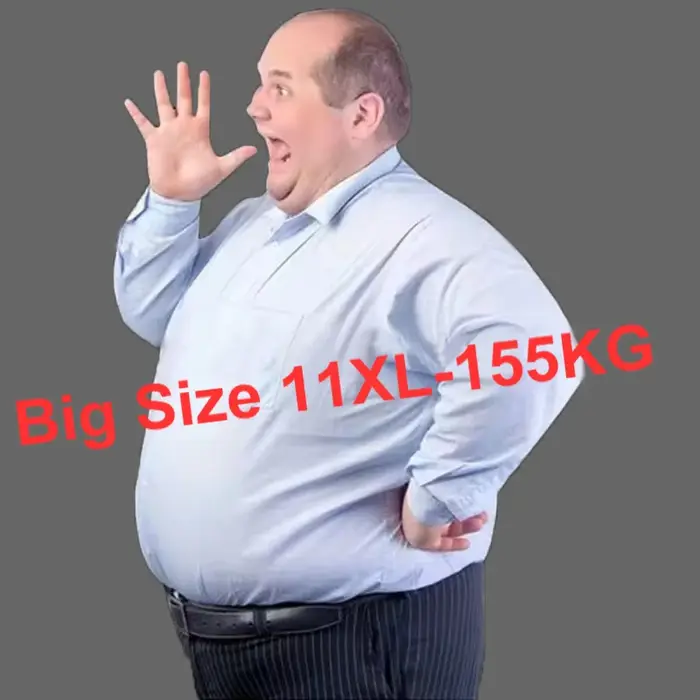 Grande taille 11XL 10XL 9XL nouvelle chemise sociale pour hommes à manches longues coupe ajustée aff