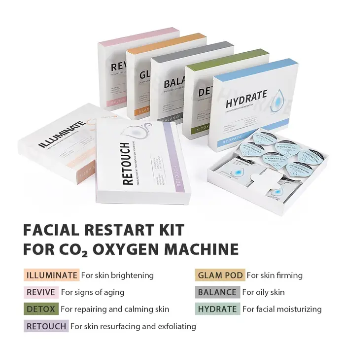 Glam Pod pour Aqua Machine faciale dosettes de CO2 pour bulle Machine de beauté du visage bulle soin