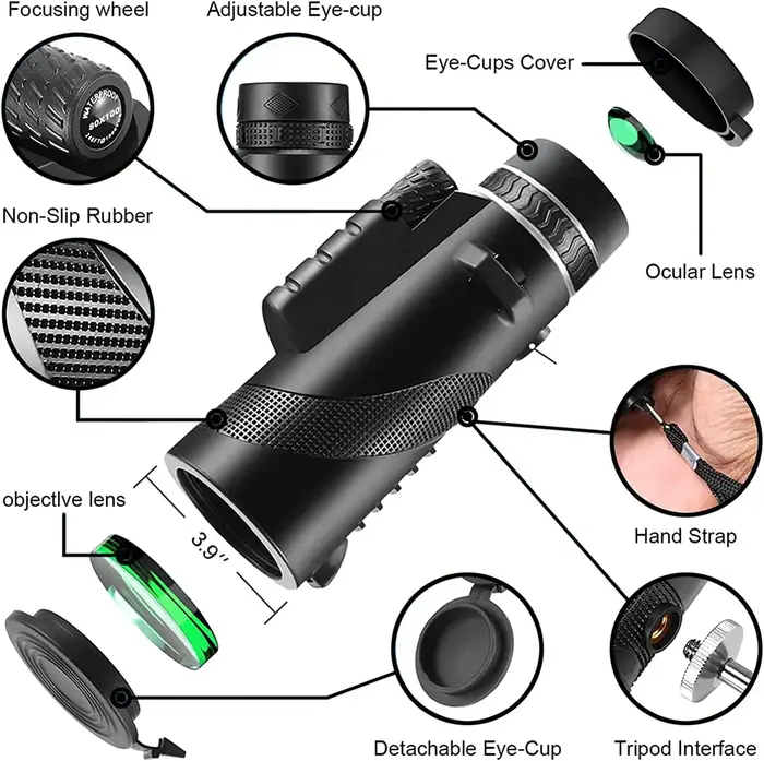 Monoculaire zoom 80x100 portable waterproof - Puissant longue distance chasse sport randonnée camping