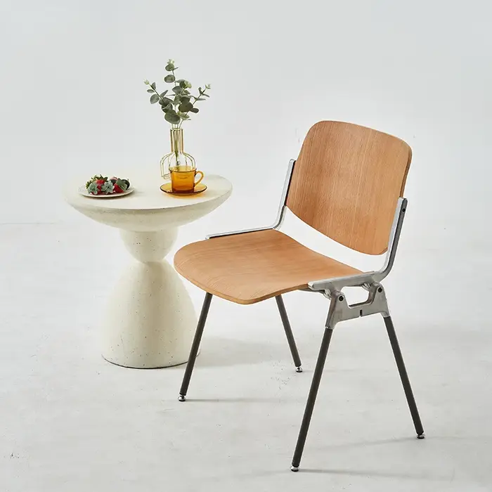 Chaise de café Castor en noyer, chaise de salle à manger en bois massif, dossier confortable, sièges