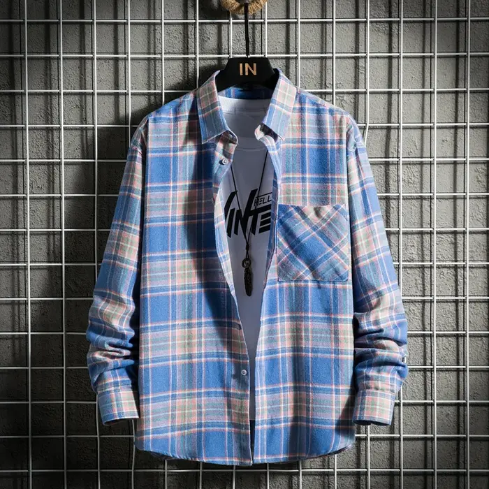 Chemise en coton à manches longues pour homme