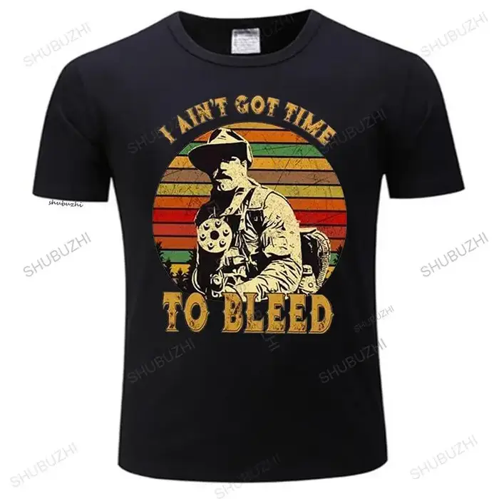 Mâle noir t-shirts Blain prédateur je n'ai pas temps de saignement Vintage hommes
