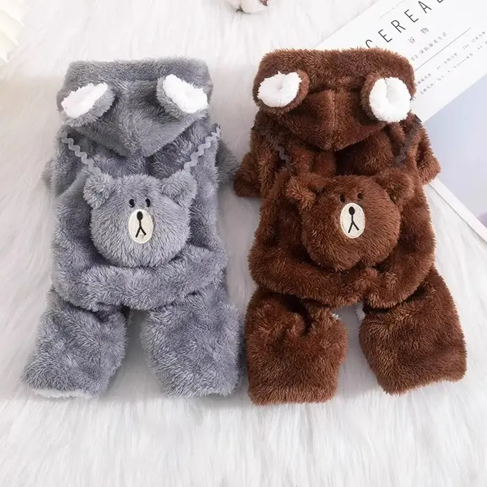 Vêtements pour chiens hiver automne chaud quatre pattes doublé polaire épaissi tenues pour chats doré dégradé Ragdoll