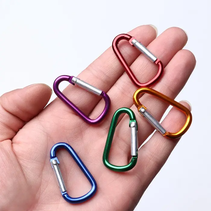 Mousqueton en alliage pour Camping et randonnée, crochet de sécurité en aluminium, anneau en D pour 