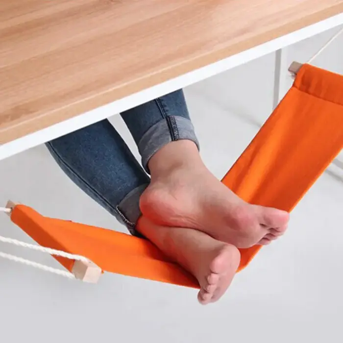 Hamac à pieds portable en polyester réglable, repose-pieds, bureau, maison, camping