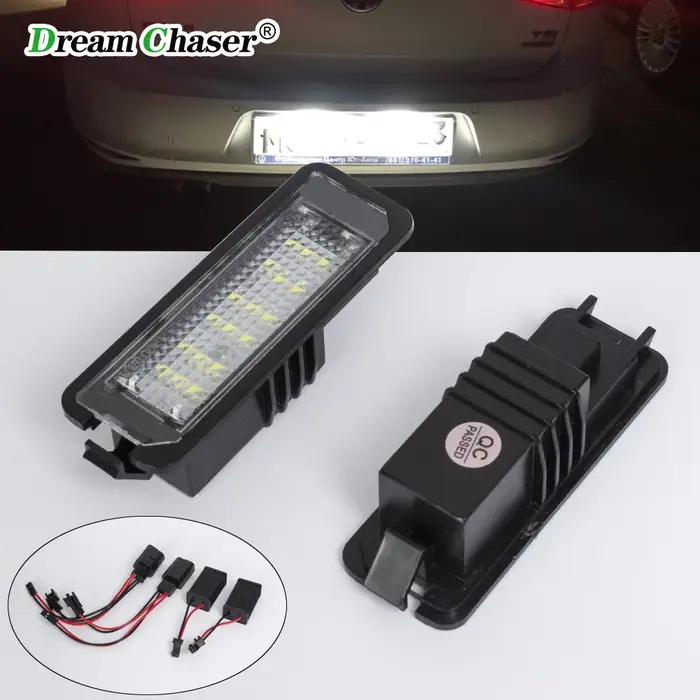 Pour vw Passat B6 CC Eos Golf 4 5 6 7 MK7 Polo superbe Seat Leon Altea 2 pièces LED numéro plaque d'