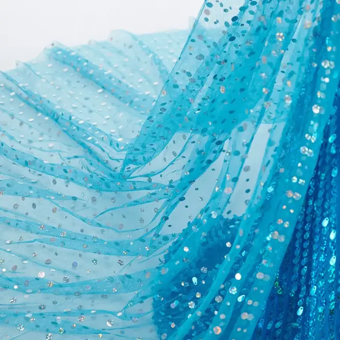 Robe de Cosplay Elsa à paillettes bleues pour enfants, Costume de princesse bleu élégant pour filles