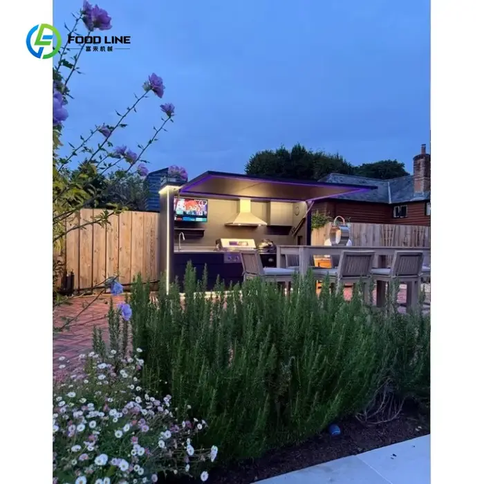 Abri de barbecue en acier et cuisine extérieure – Structure durable