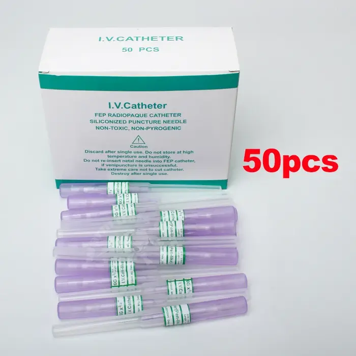 50pcs IV canule stylo Type cathéter d'injection intra-vinale 20G 22G 24G 26G fournisseurs vétérinair