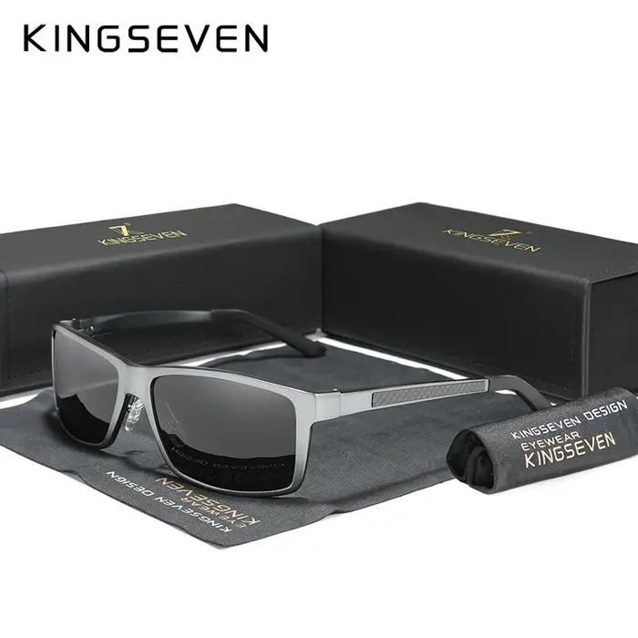 KINGSEVEN – lunettes de soleil polarisées en aluminium pour hommes, protection UV400, Anti-reflet, a