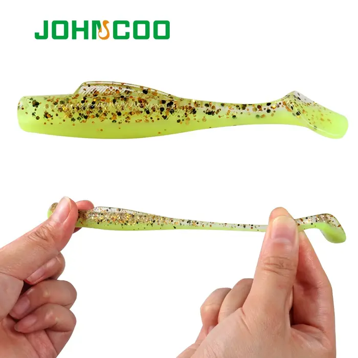 JOHNCOO 6pcsTPR appât souple 80mm 4.8g queue de pagaie souple leurres de pêche appâts artificiels en