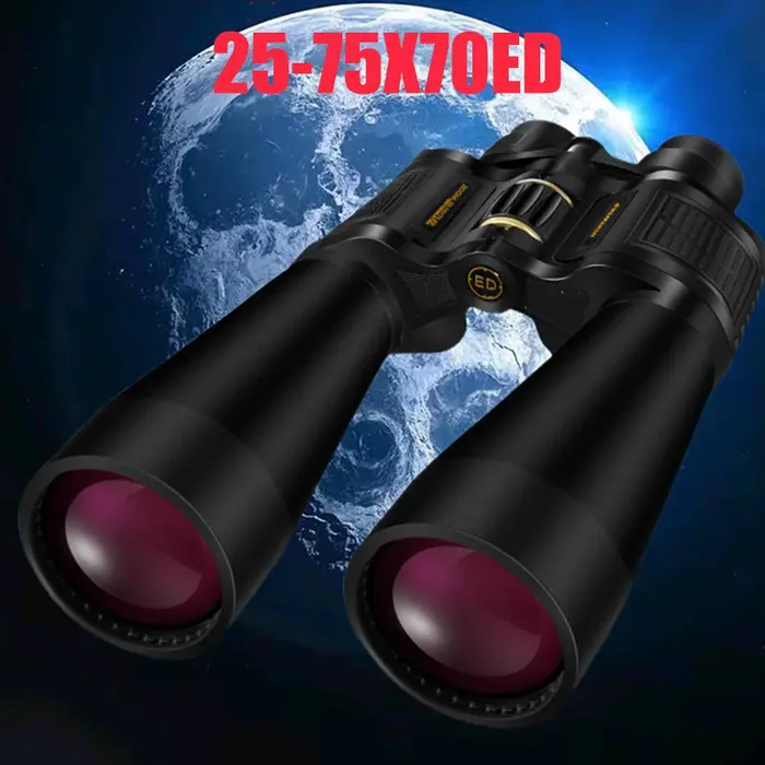 Jumelles chasse observation oiseaux BORWOLF grand objectif 25-75X70 optique FMC haute puissance télescope lune