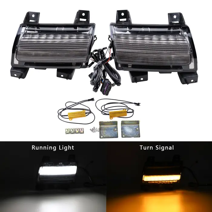 Clignotant de garde-boue LED, feu de jour DRL pour Jeep Wrangler JL Sport 2018 2019 2020