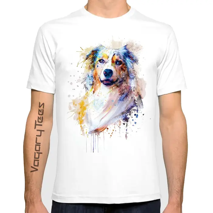T-Shirt Hipster décontracté avec peinture à l'aquarelle pour homme, estival et à la mode