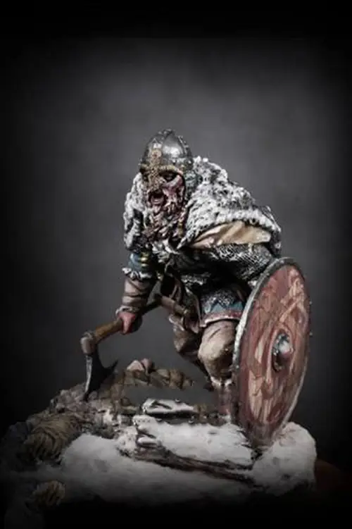 Kit miniature en résine, modèle de chasseur de loups vikings, 1:24, 75mm, non assemblé, non peint
