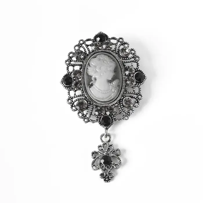 Broche rétro élégante pour portrait, accessoires de vêtements pour femmes, broche fleurie pour poitr