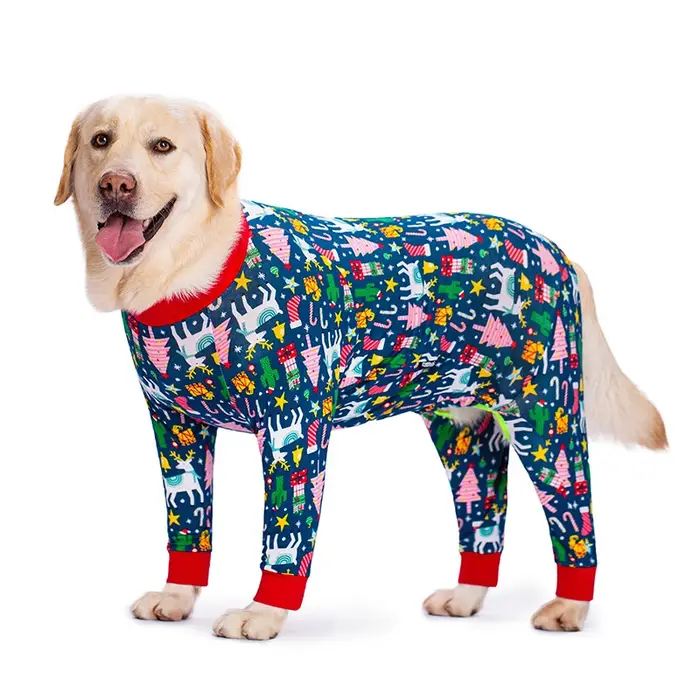 Pyjama en coton imprimé Animal de dessin animé pour chien, mignon, Onesie pour homme et femme, vêtem